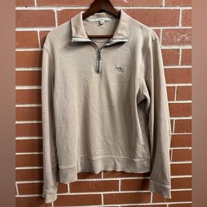 Burberry Brit 1/4 Zip Pullover Sweatshirt Taupe Beige Size M